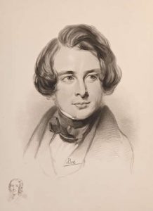 Sketch of Charles Dickens in 1842