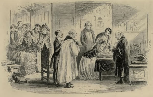 The marriage of Arthur Clennam and Amy Dorrit